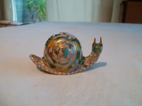 Adorable petit escargot laiton émaillé cloisonné