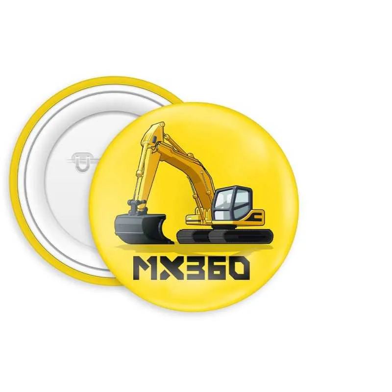 Badge personnalisable en métal rond 35mm "Rouky" | Oppermann.fr