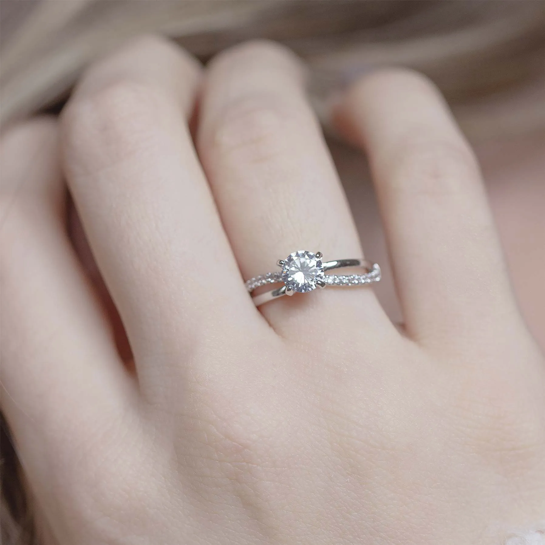 Bague Princesse argentée strass