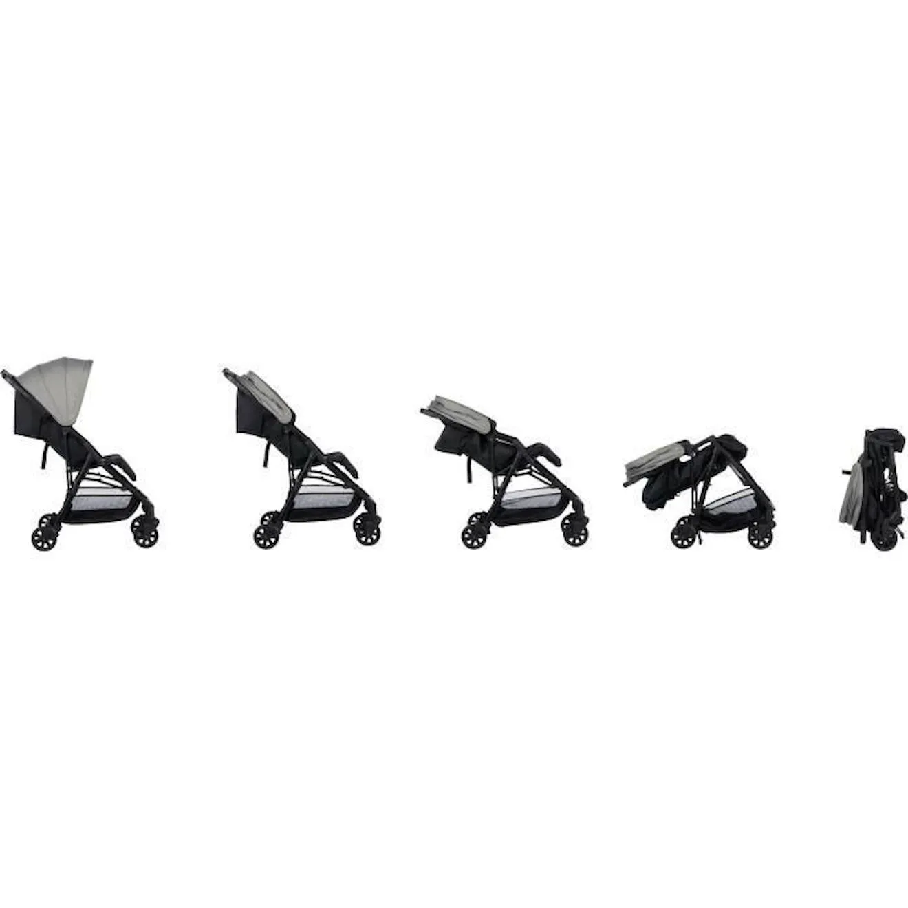 BEBECONFORT Poussette canne ultra compacte TEENY 3D, 4 roues, De la naissance à 4 ans environ (22kg), Tinted gray gris - Bébé Co