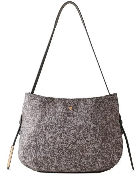 Borbonese L Ecole Nylon Sac D'épaule Gris Argile - Achetez À Prix Outlet!