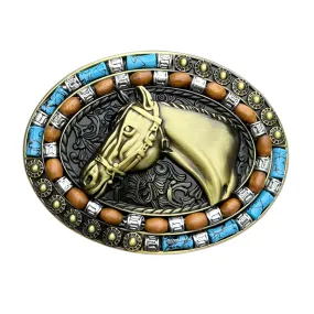 Boucle de ceinture Animal, tête de cheval, modèle Rick