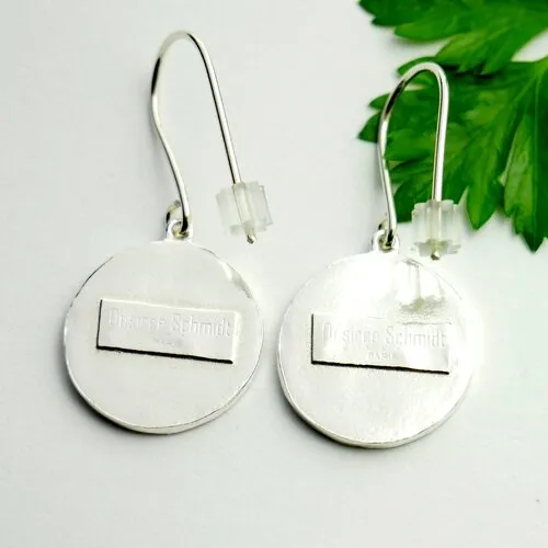 Boucles d'oreilles  en argent 925/1000 pendantes fleurs des champs herbier minimalistes
