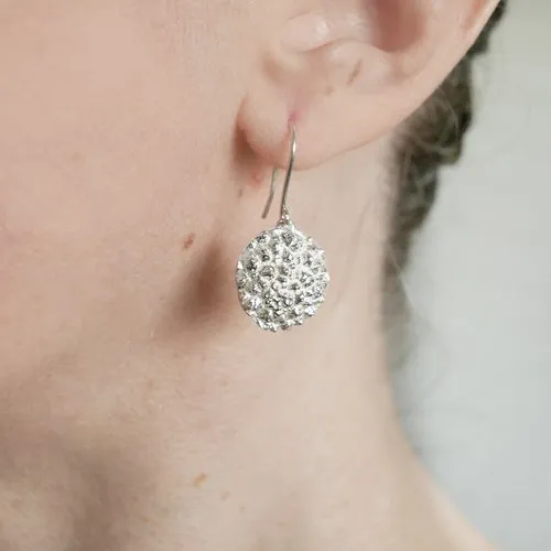 Boucles d'oreilles en argent 925/1000 pendantes litchi