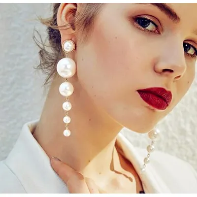 Boucles d'oreilles longues perles