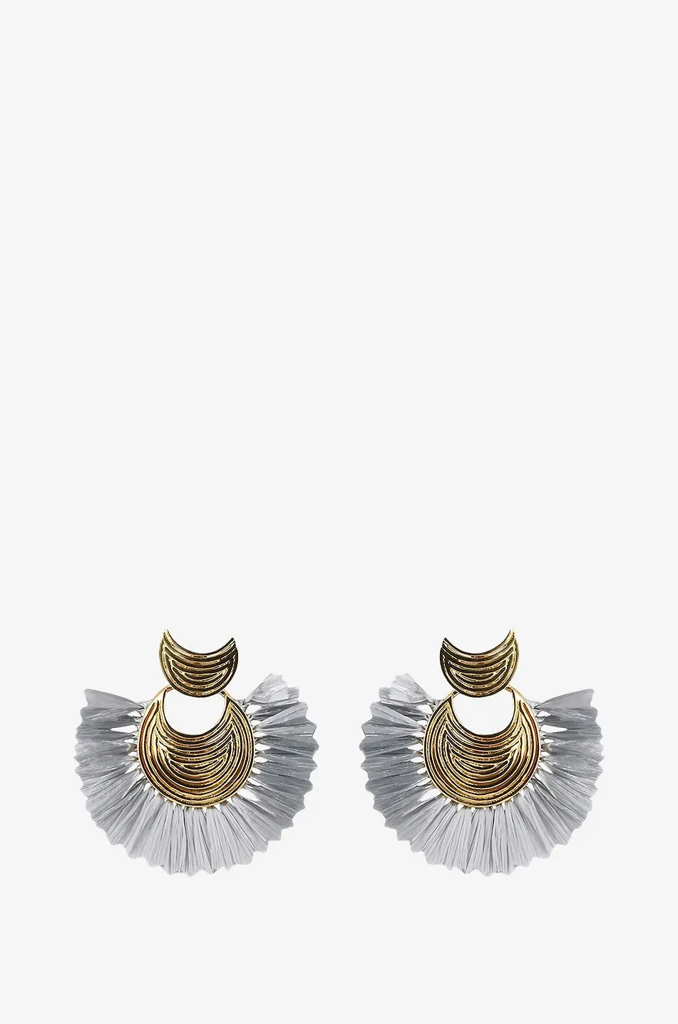 Boucles d'oreilles pendantes Luna Wave Mini Raphia