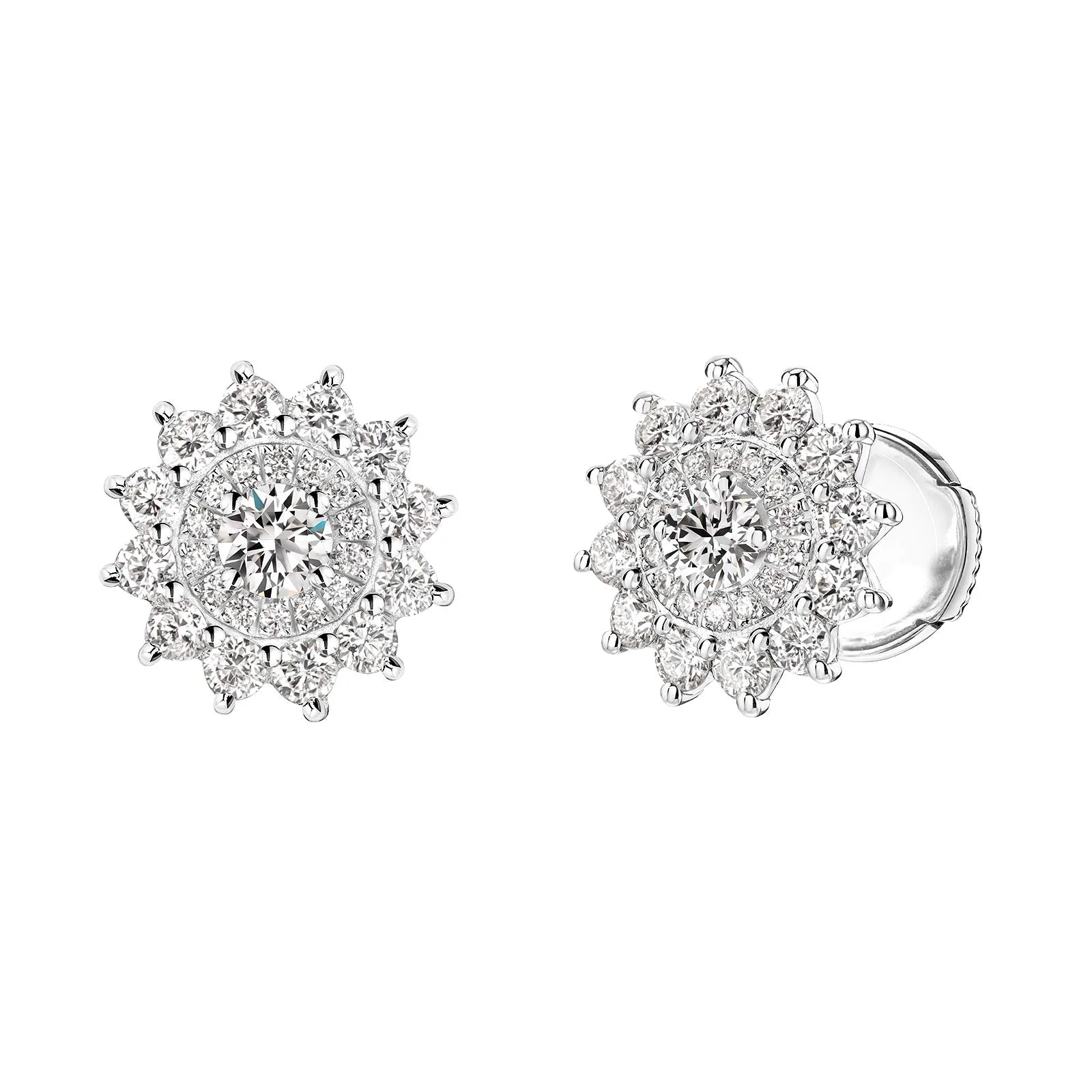 Boucles d’oreilles Or blanc 750 ‰ Diamant Lefkos