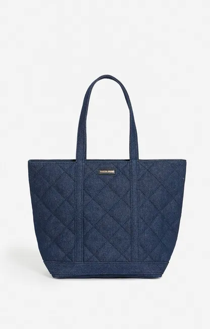 Cabas M En Denim Matelass\u00e9 Port\u00e9 Main