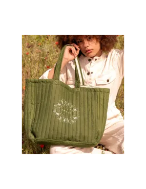 Cabas tote-bag Amour Khaki - Bindi Atelier