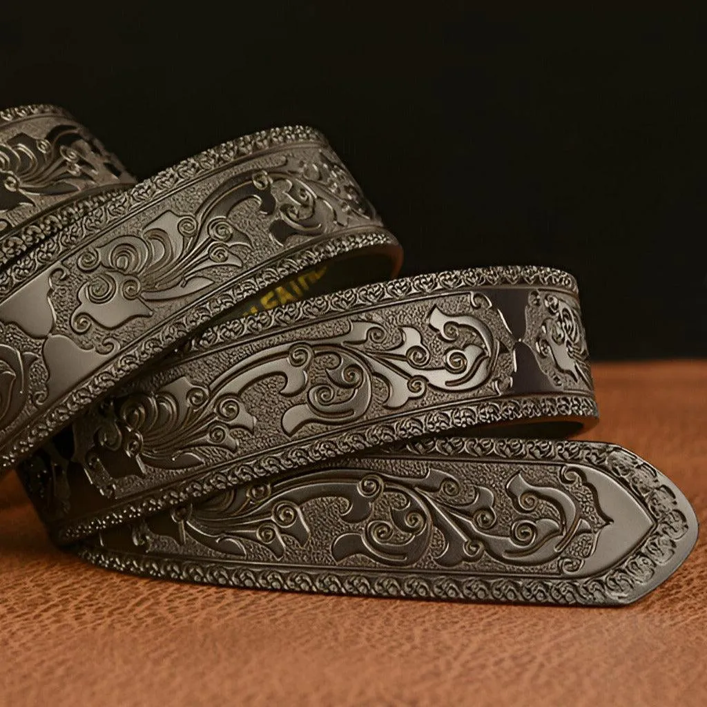 Ceinture Esprit Animal à motif 3 têtes de loup, modèle Edgar