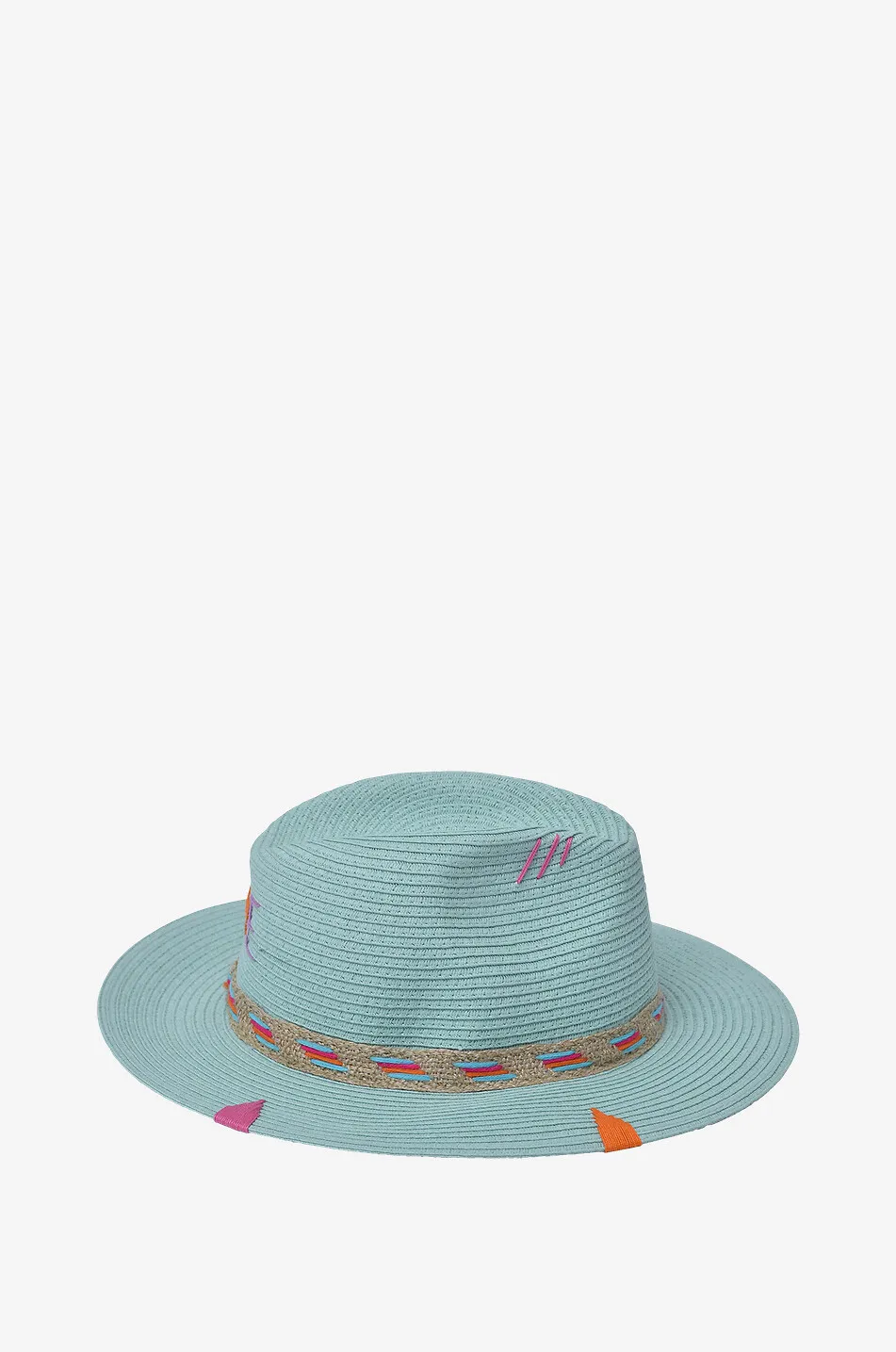 Chapeau tressé brodé Love
