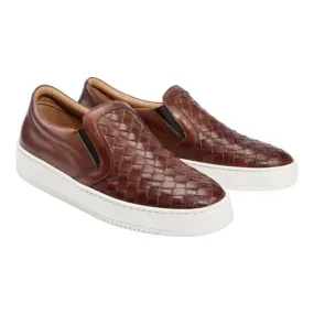 Chausson tressé en cuir de veau