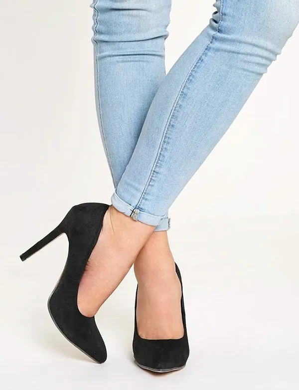 Chaussures à Talons Aiguilles en Suédine à Bout Pointu