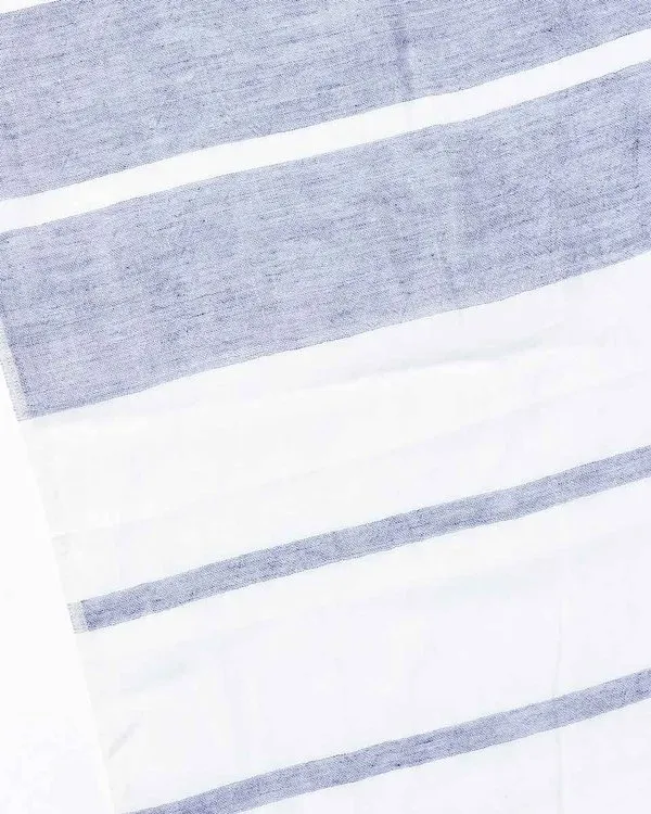 Chèche rayé bicolore bleu 