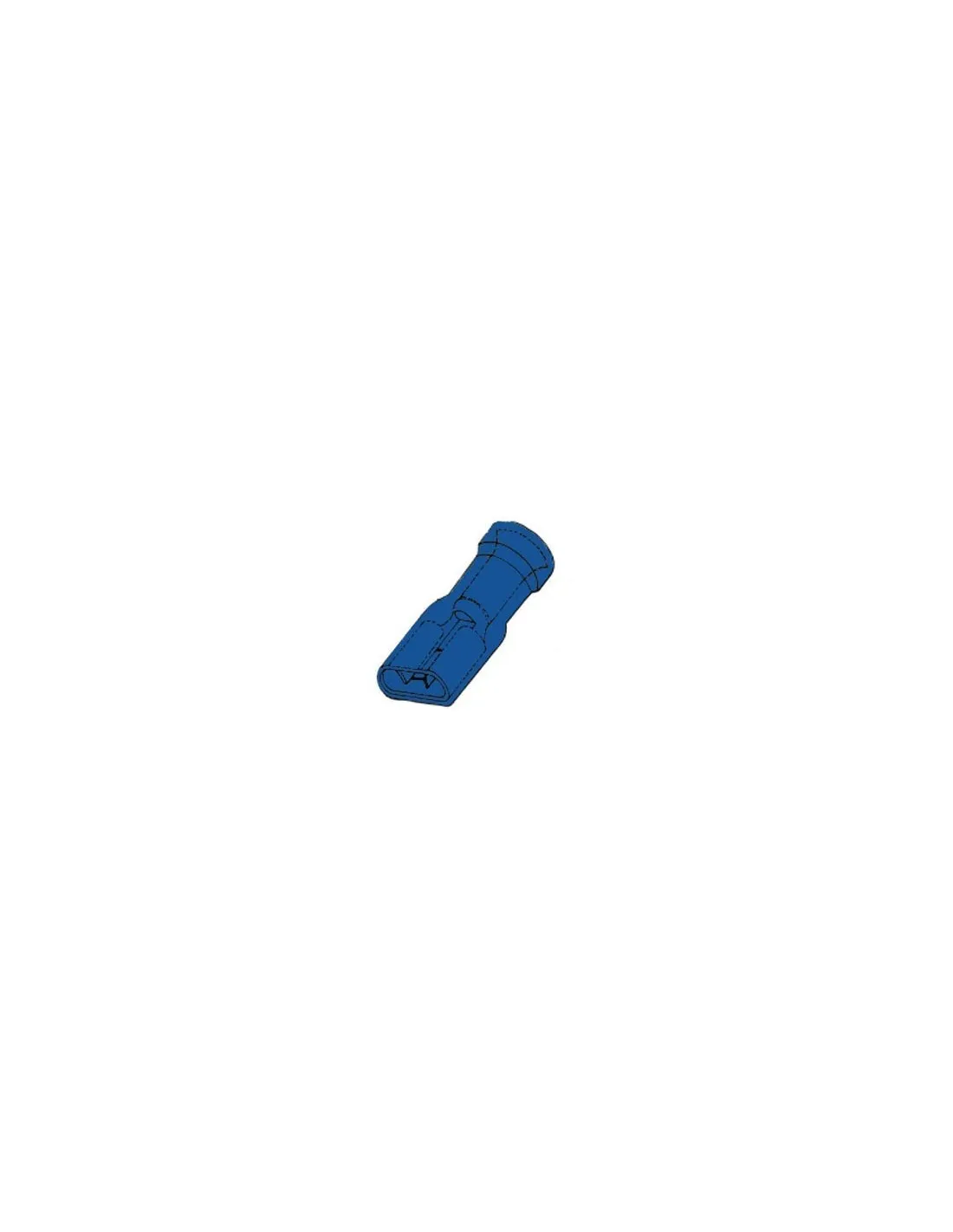 Clip femelle isole 6.4mm bleu-Clip femelle isole 6.4mm bleu