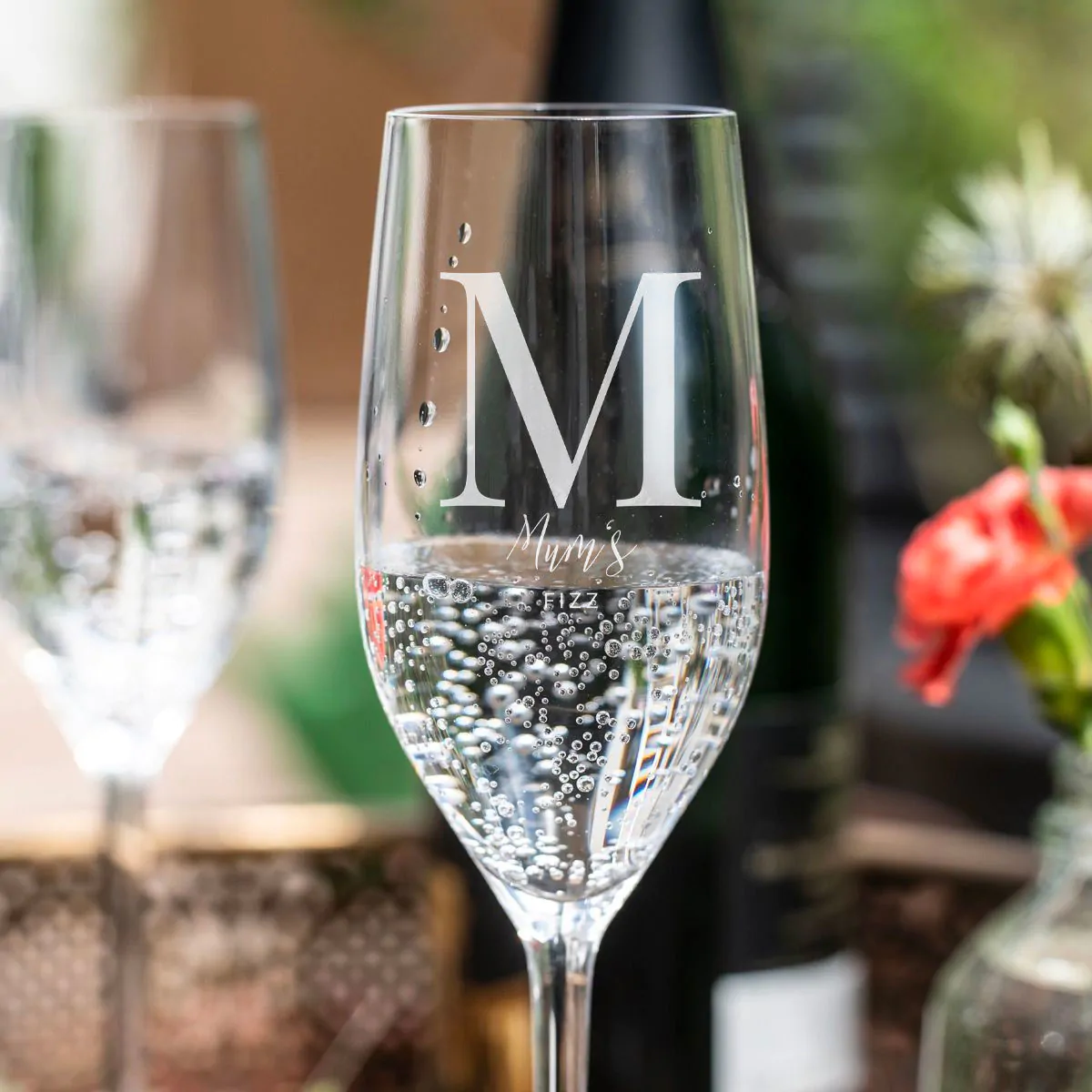 Flûte à champagne personnalisée avec monogramme