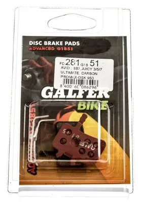 GALFER Plaquettes AVID/JUICY/PROMAX Métallique ADVANCED G1851