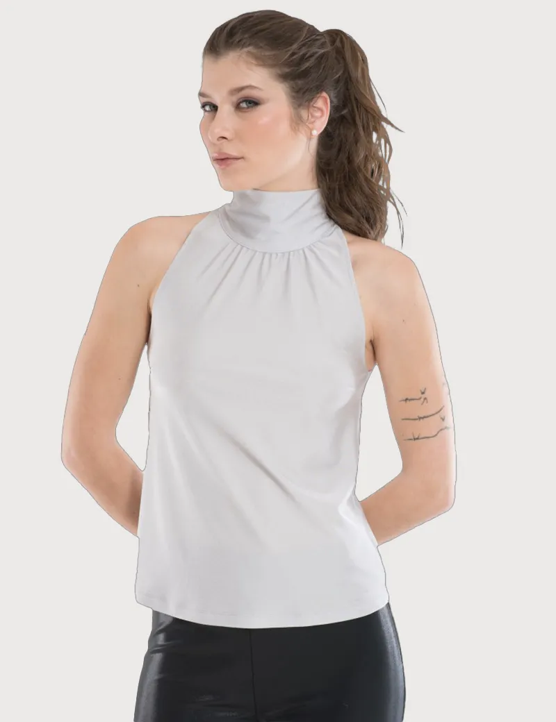 HBT - Palace - Maya Top Sans Manches Argentée - Boutiques Seven's