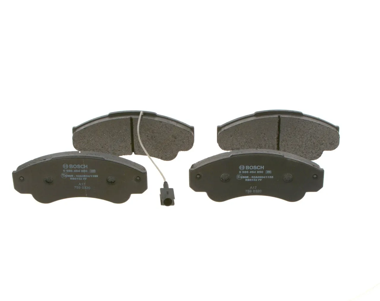 Jeu de 4 plaquettes de frein à disque BOSCH 0986494850 