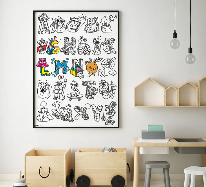 latelierdemaman - Omy - Poster géant à colorier ABC