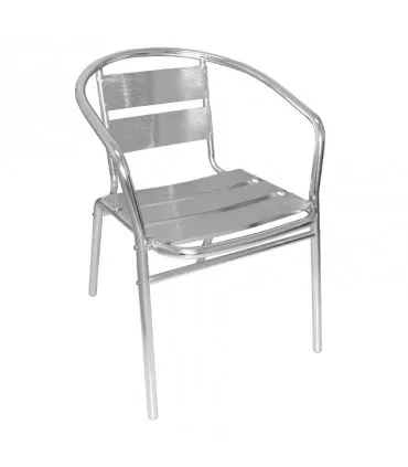Lot de 4 fauteuils en alu empilables