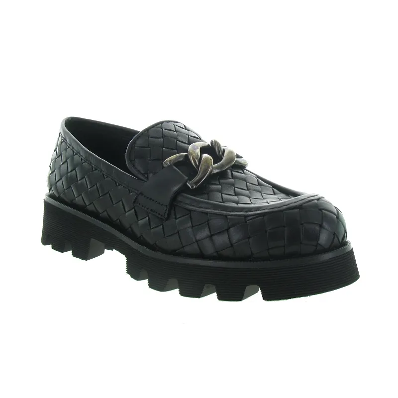 Mocassin cuir tressé Pons Quintana 10068.010 noir