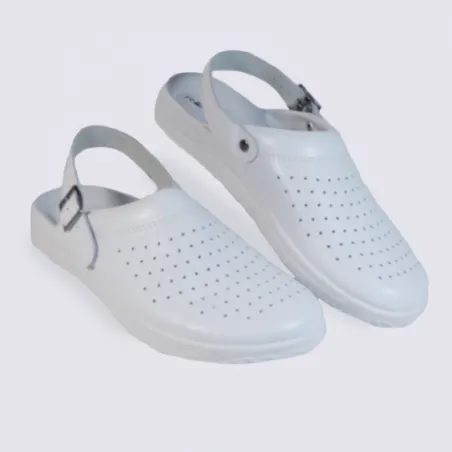 Mules en cuir blanc Rohde pour professionnel I Igert Chausseur & Maroquinier Dannemarie