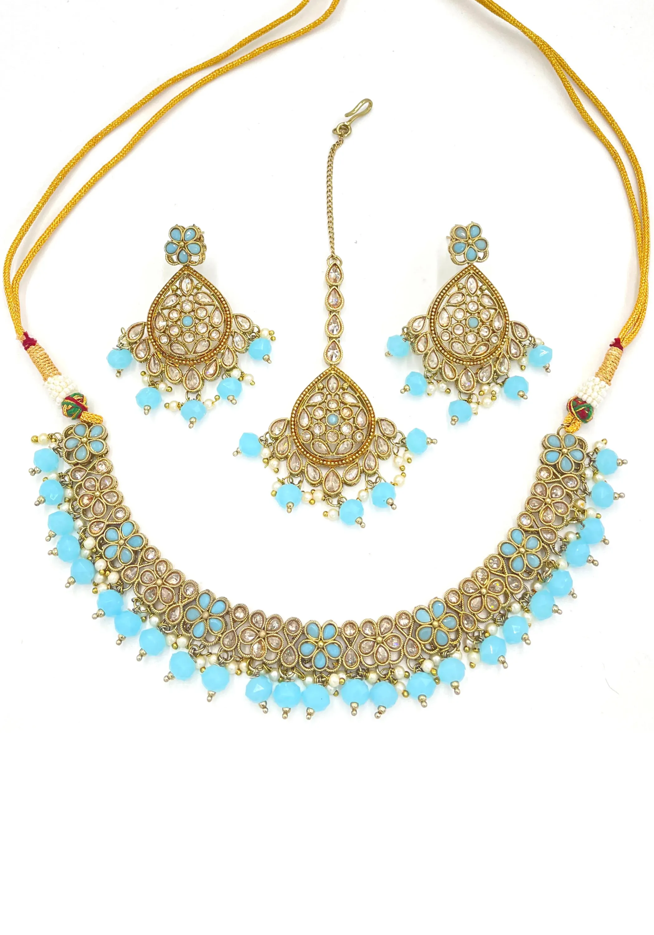 Parure bijou Indien bleu Sareeka