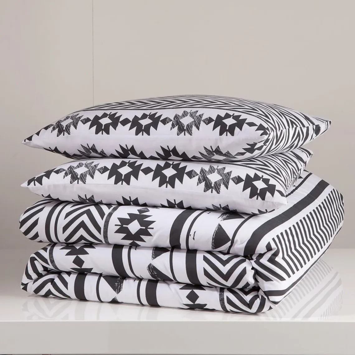 Parure de lit polycoton COLORADO - noir/blanc | Parure de lit 3 SUISSES