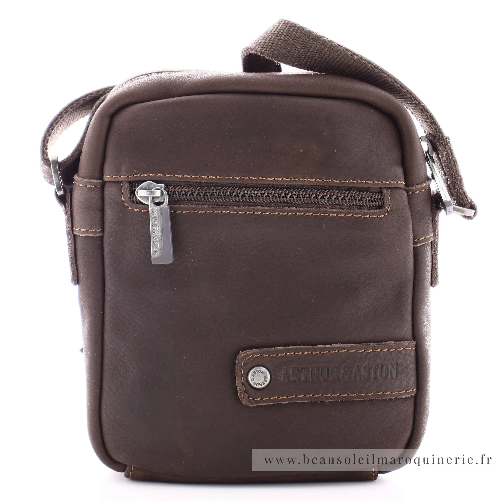 Petite sacoche zippée Arthur & Aston Oscar cuir 1978-11