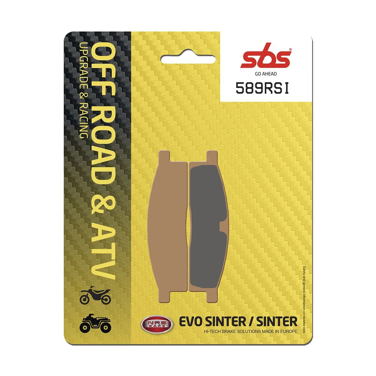 Plaquettes de frein SBS 589 RSI Sinter - Evo Sinter