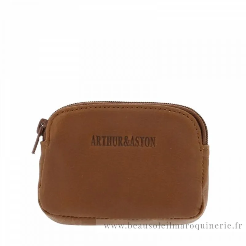 Porte-monnaie zippé cuir Arthur & Aston Oscar 1978-154. Retour gratuit !
