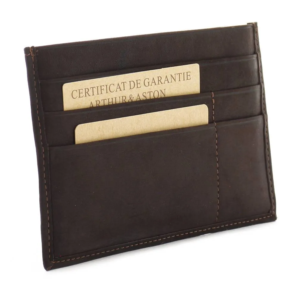 Porte papiers Arthur & Aston en cuir gras Louis 94804