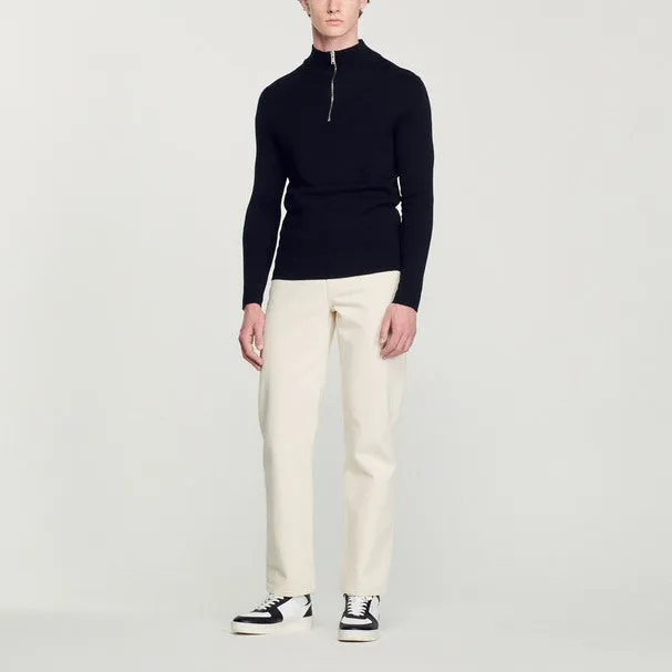 Pull en laine à col zippé