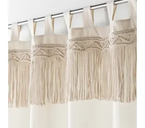 Rideau à Passants 140x240 Uni Top Macramé Samaya Polycoton
