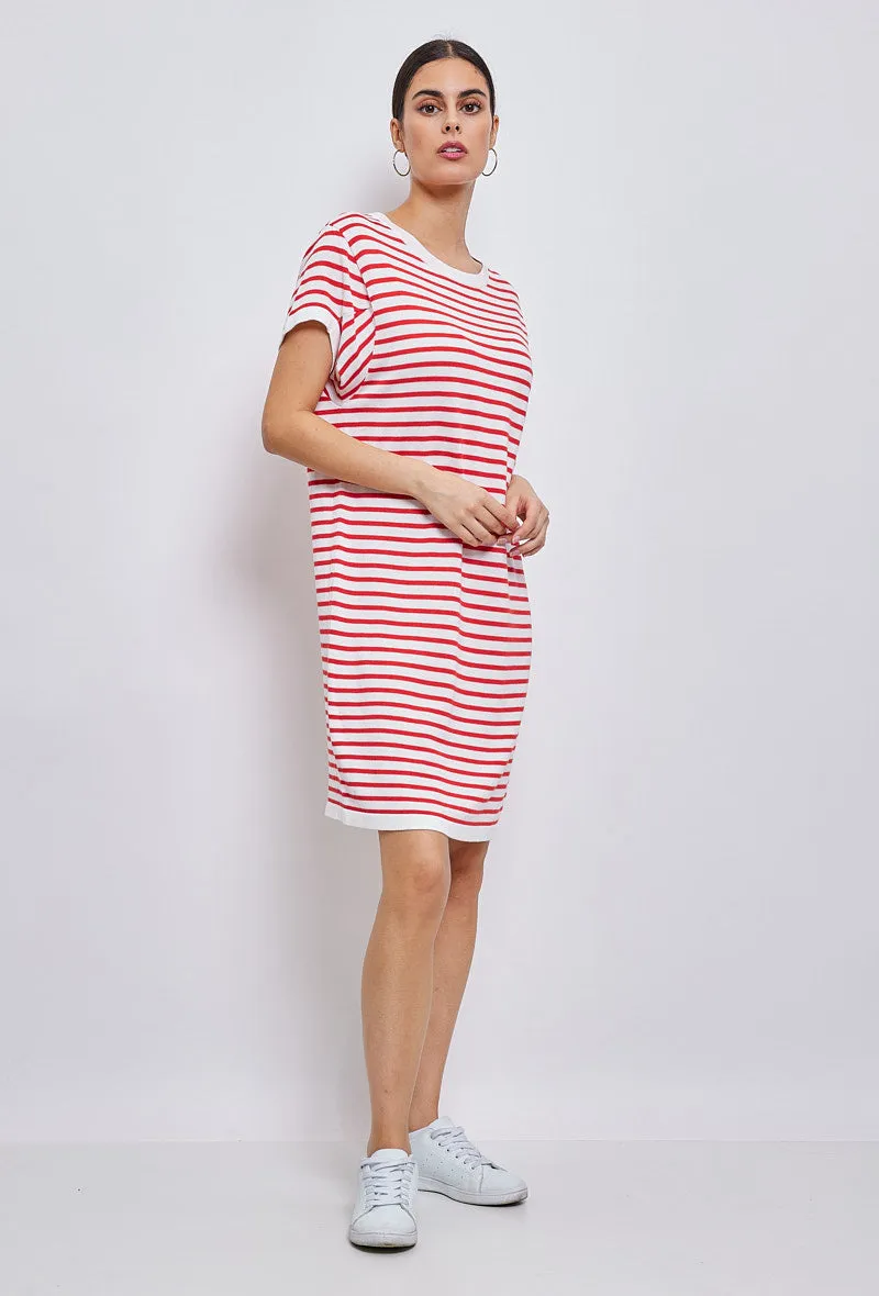 Robe t-shirt à rayures