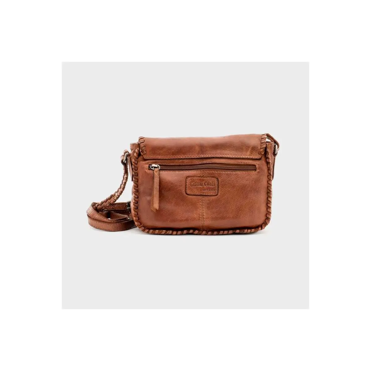 Sac bandoulière en cuir tressé Gianni Conti sur pecari