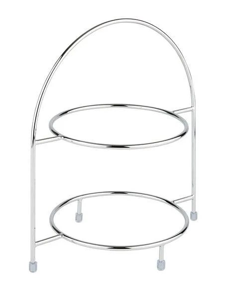 Support de service APS 29 x 195 cm hauteur : 30 cm métal chromé dur pour 2 assiettes anneau intérieur Ø 18 cm environ 33219 ache