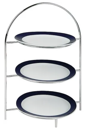 Support de service APS 29 x 195 cm hauteur : 43 cm métal chromé dur pour 3 assiettes anneau intérieur Ø 18 cm environ 33220 ache