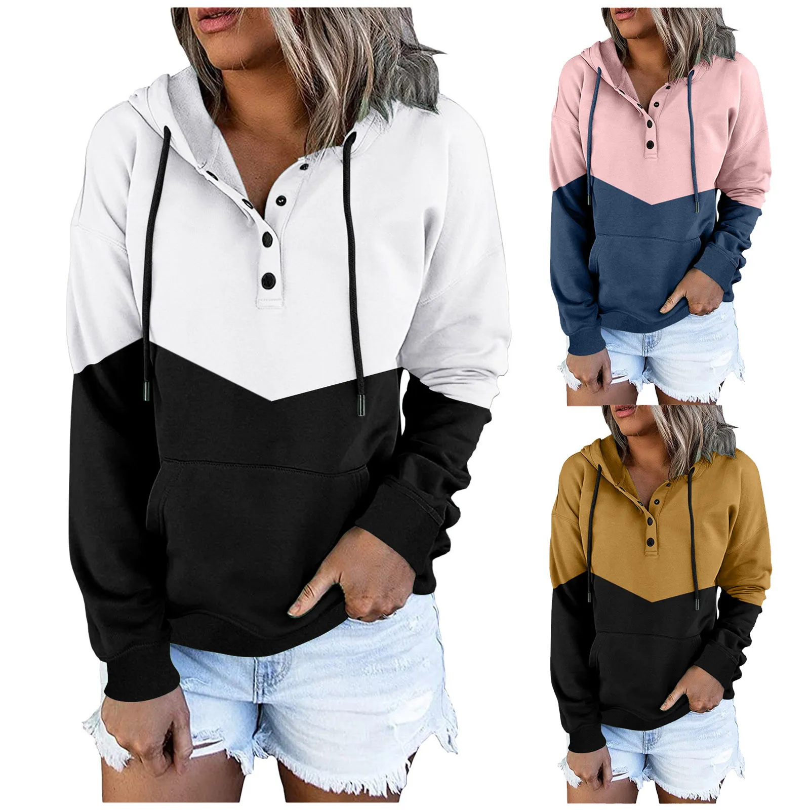 Sweat-shirt bicolore pour femme
