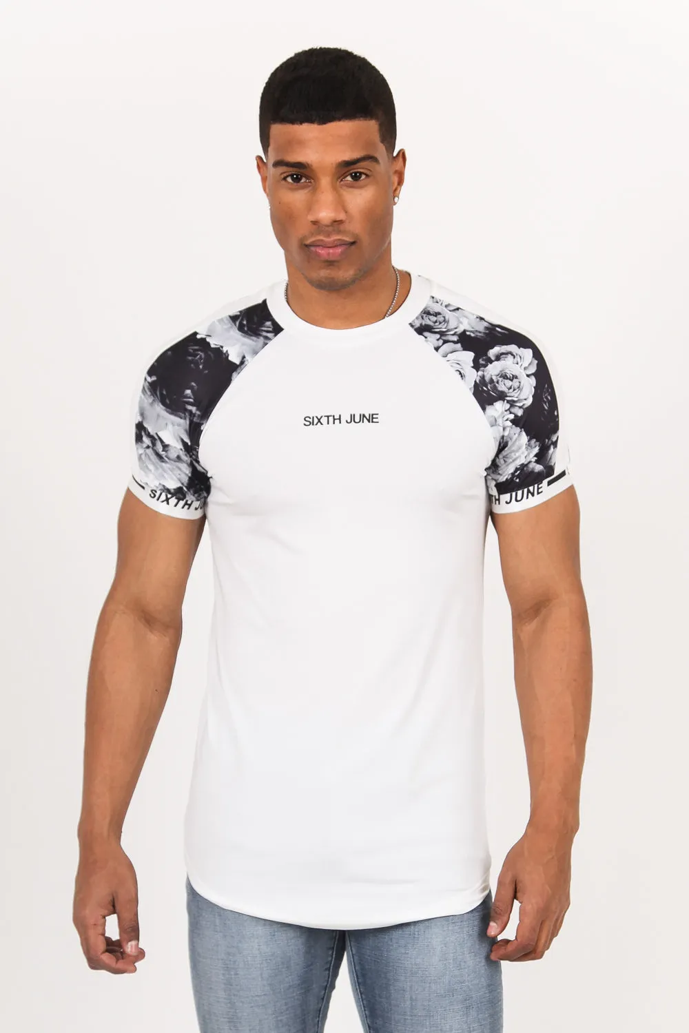 T-shirt rose bicolore Blanc
