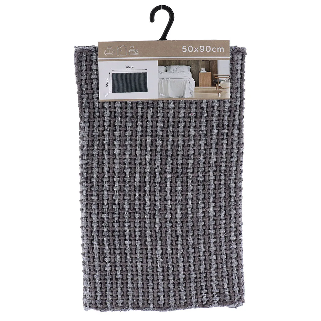 Tapis tressé gris 50x90cm 