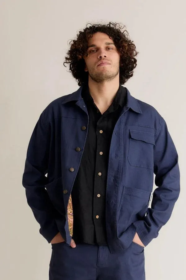 Veste en coton bio bleu marine pour homme - Landon