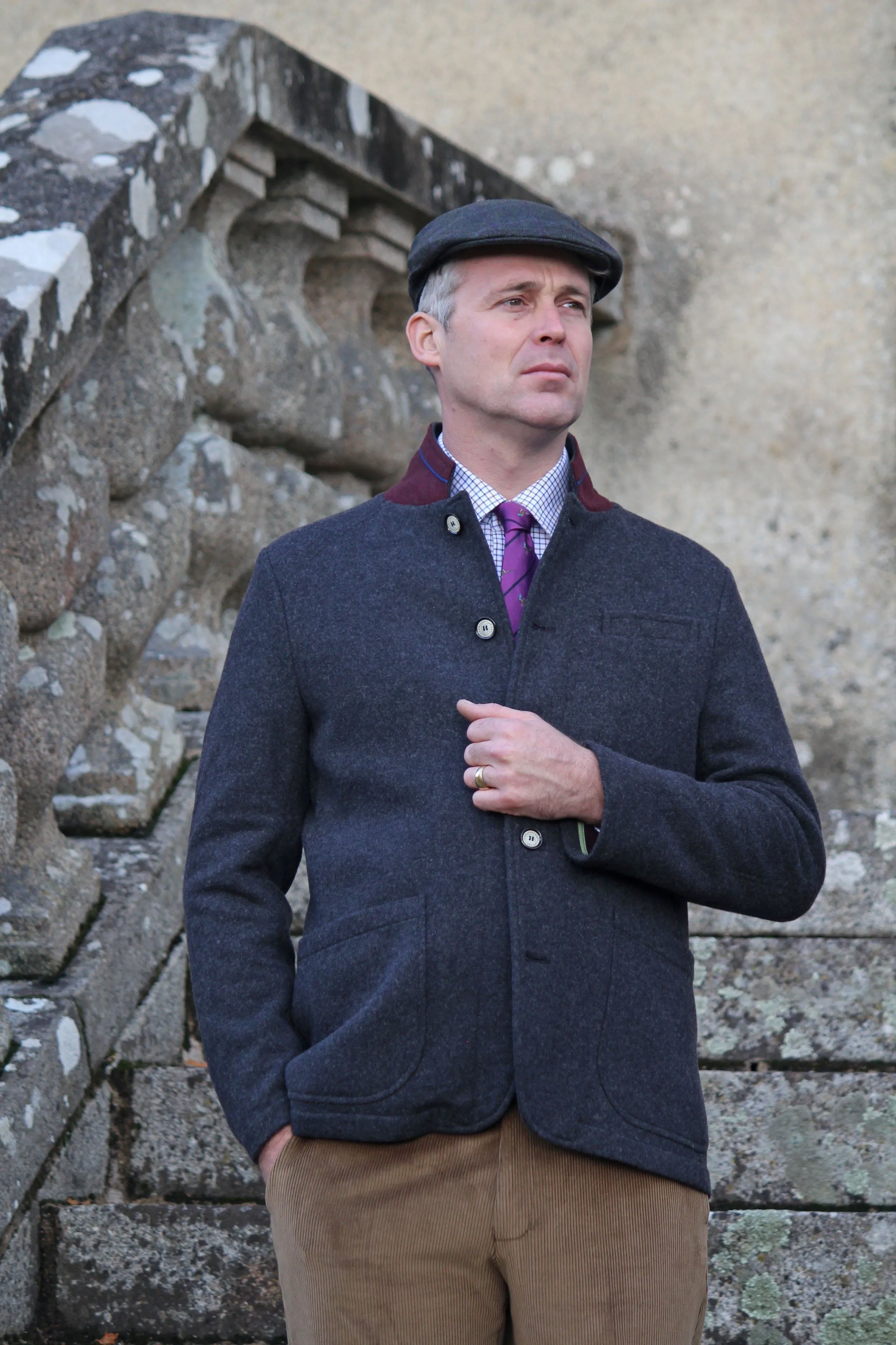 Veste Homme Après Chasse Gris Chiné