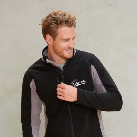 Veste polaire personnalisée bicolore zippée homme