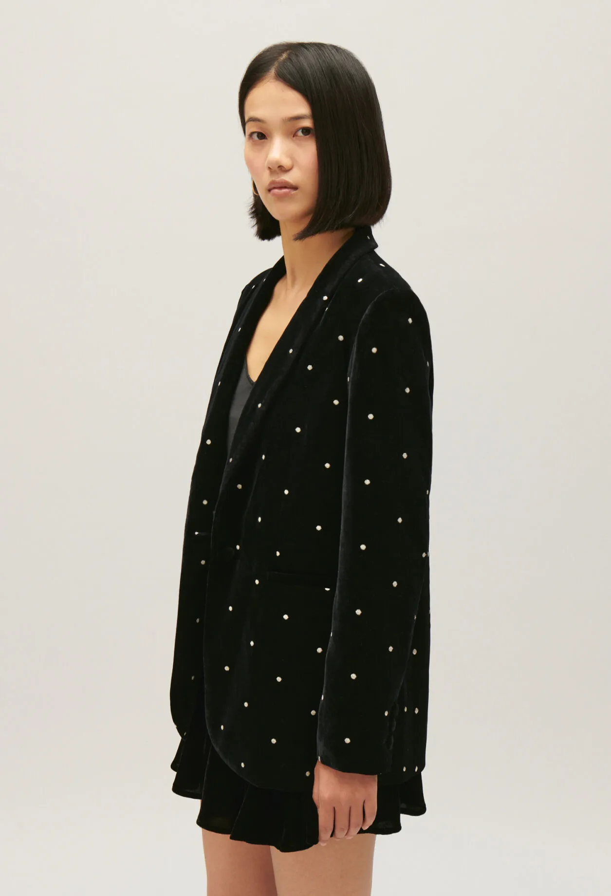 Veste tailleur velours bicolore | Claudie FR